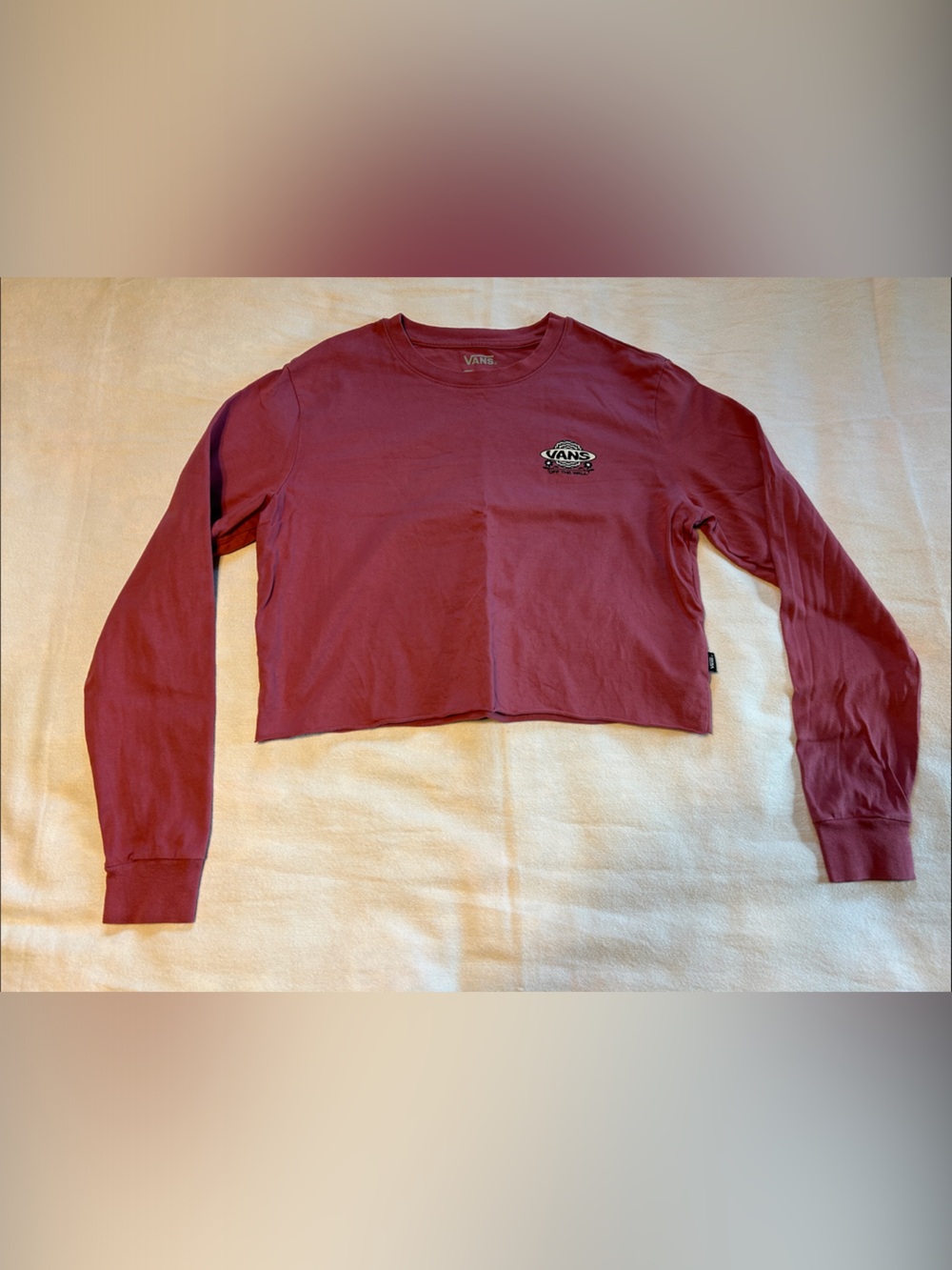 Vans Maroon Long Sleeve Logo Shirt